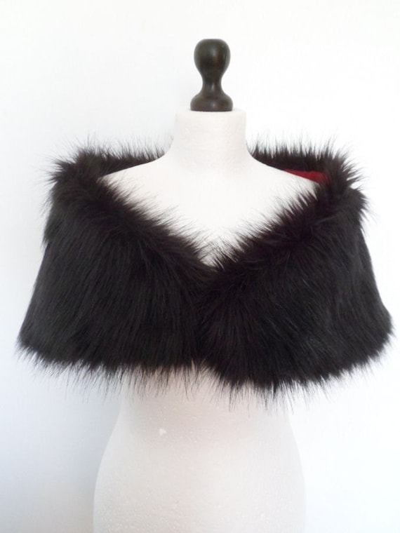 luxury faux fur stole/shoulder wrap/shrug/shawl by thepurplegenie