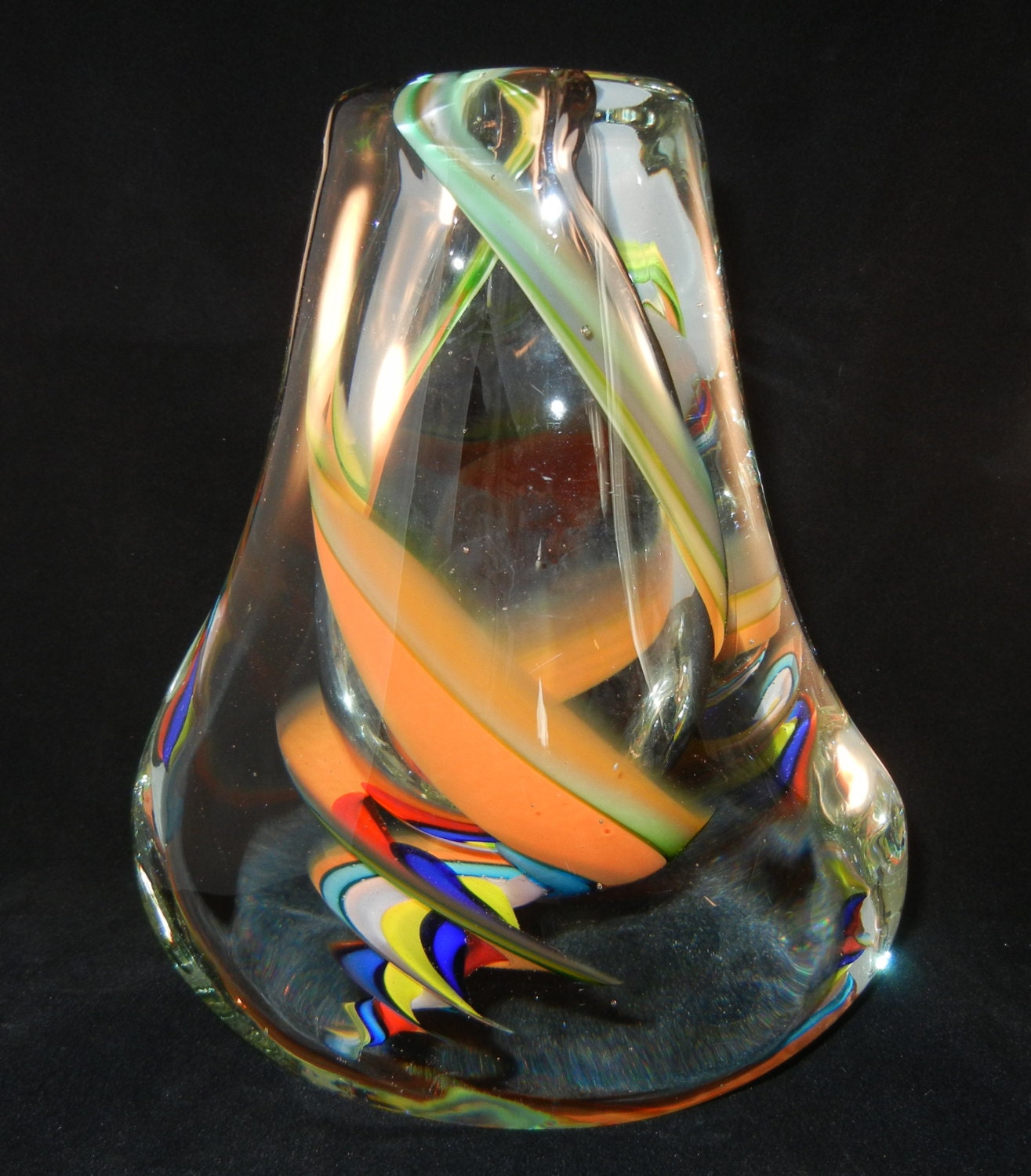 Vintage Murano Glass Vase 20th Century Murano Glass Vase