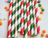 50 Christmas Holiday Paper Straws - With Free Printable DIY Flags Il_170x135