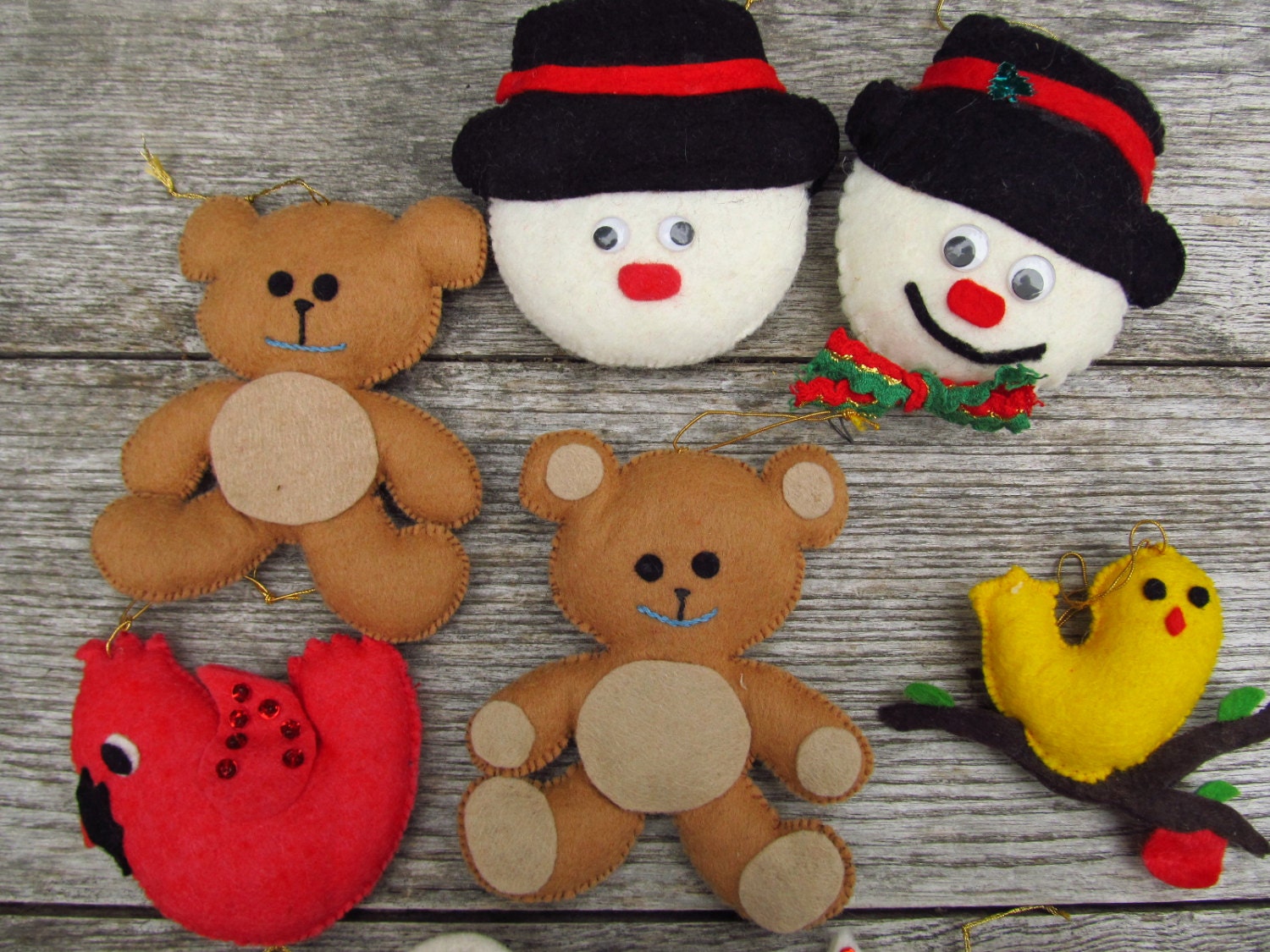 Vintage Felt Christmas Ornaments 