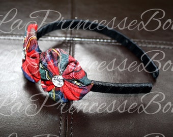 RED PLAID School Uniform Headbands M2m Plaid School Hair Accessories St. Andrews Florida catholic school