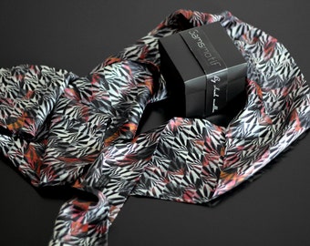 Silk scarf ORIGAM écharpe imprimée - 17x220 cm- Made in France- Limited edition-