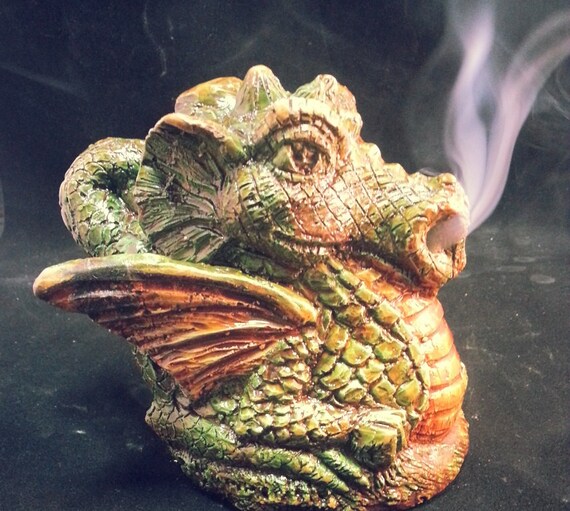 Smoking Baby Dragon Incense cone cover/burner. nag champa