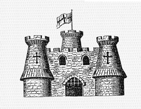 Items similar to Fort Castle Tower Printable Heraldic Clip Art High ...