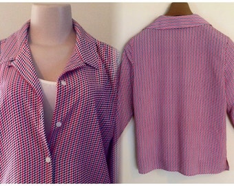 Leslie Fay Haberdashery Red White And Blue Blouse
