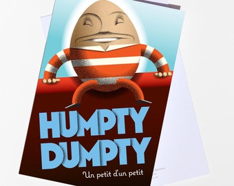 Vintage style Humpty Dumpty blank greeting card
