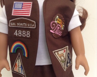Brownie Girl Scout Vest - Fits any 18" & 15" Doll