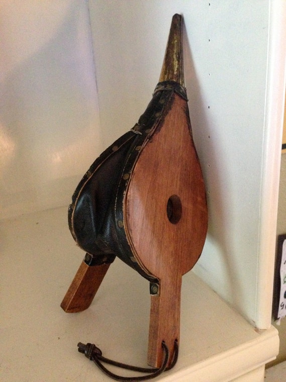Vintage Fireplace Bellow Fire Blower Leather by LittleHistory