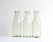 Soviet Vintage Milk Bottle Set of 3, Vintage Glass Bottles, Soviet Vase, Retro Home Decor, from USSR era 1960s, Collectible