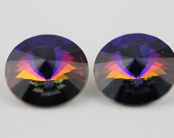2 ~Crystal Volcano, Swarovski Rivoli Stones (1122) 14mm (D-5D)