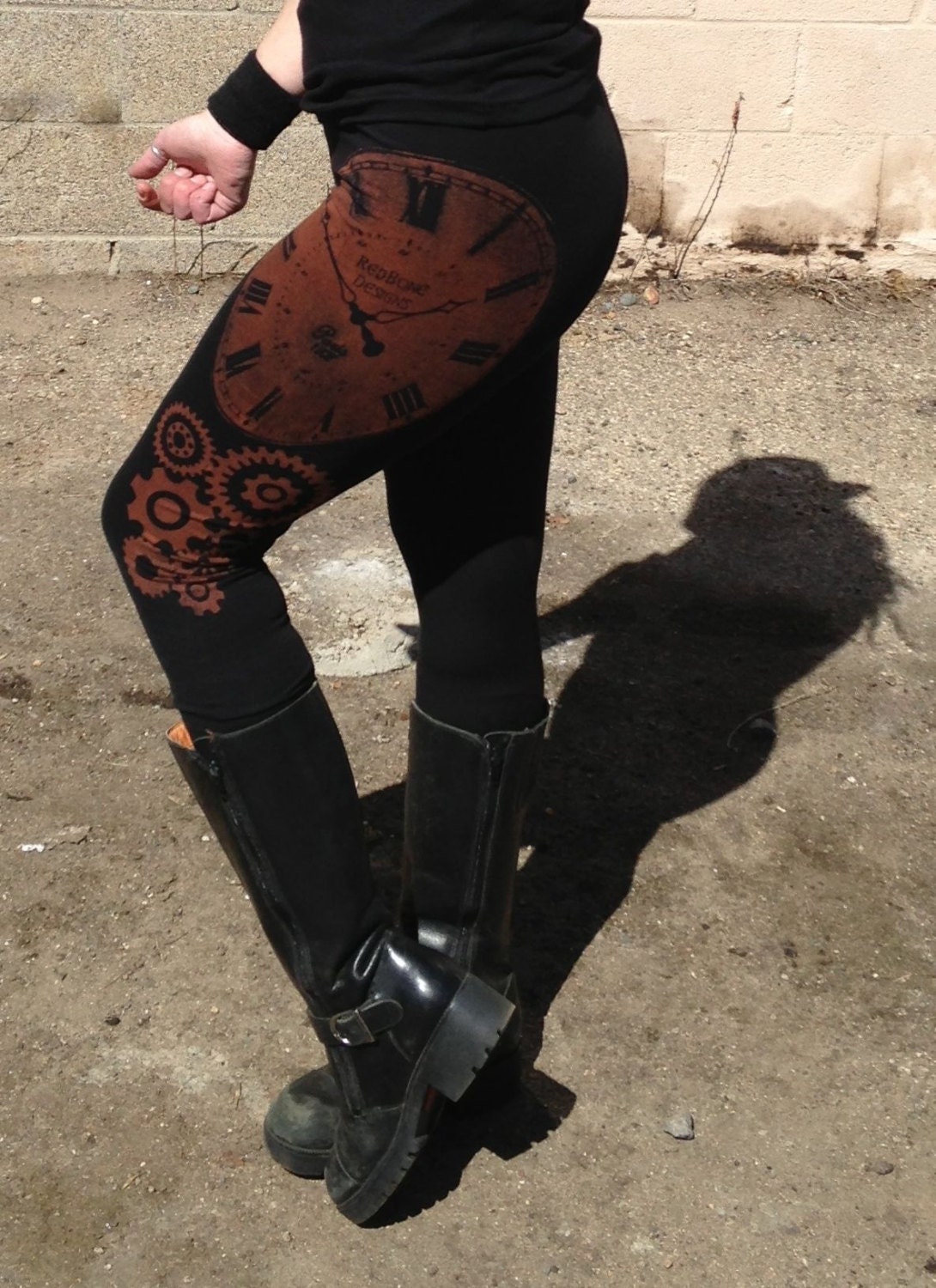 STeaMPuNK LeGGiNGS Clockface & Gears Womens Leggings/Pants