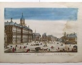 Basset 80e L'Hotel de Ville d' Amsterdam 1700's Antique Optical View Print