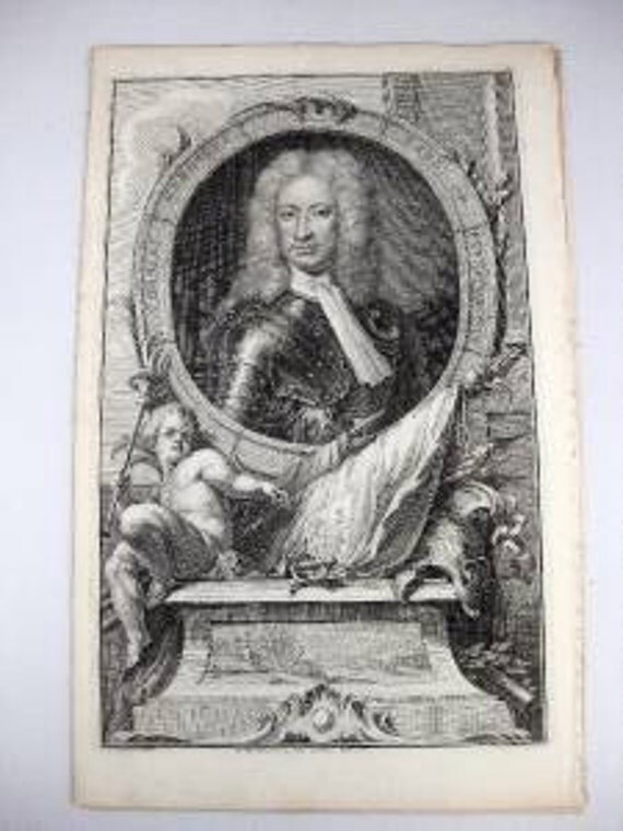 Heads Illustrious Persons Great Britain William Wyndham 1742 Antique Engraving