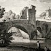 Antique Giuseppe Vasi Copperplate Engraving Print Ponte Mammolo Plate #81