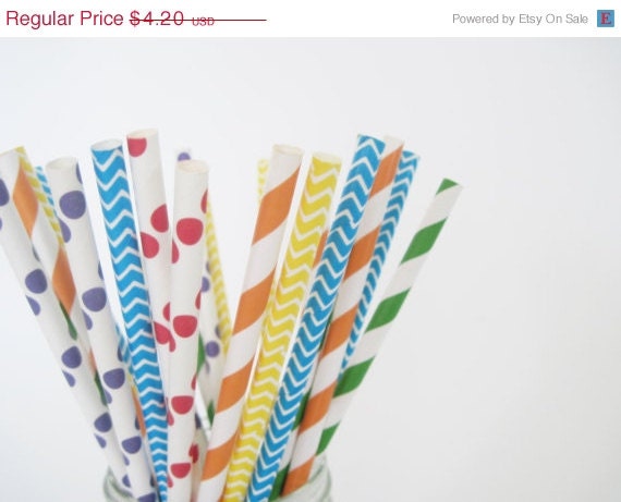 ON SALE - 25 Rainbow Straws Red, Orange, Yellow, Green, Blue Purple- ships less than 24 hours Il_570xn