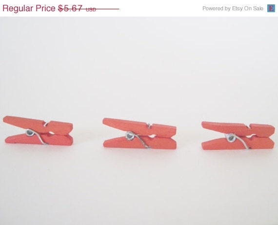 ON SALE - Orange - 50 Mini Clothespins Il_570xn