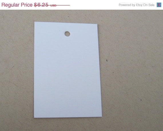 ON SALE 50 White Cardstock Tags 1 5/8 x 2 7/8 - t158 Il_570xn