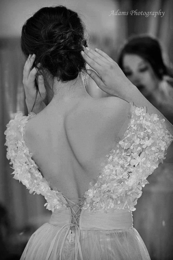 Short gown Prom dressShort Bridesmaid dress with low by Tonena