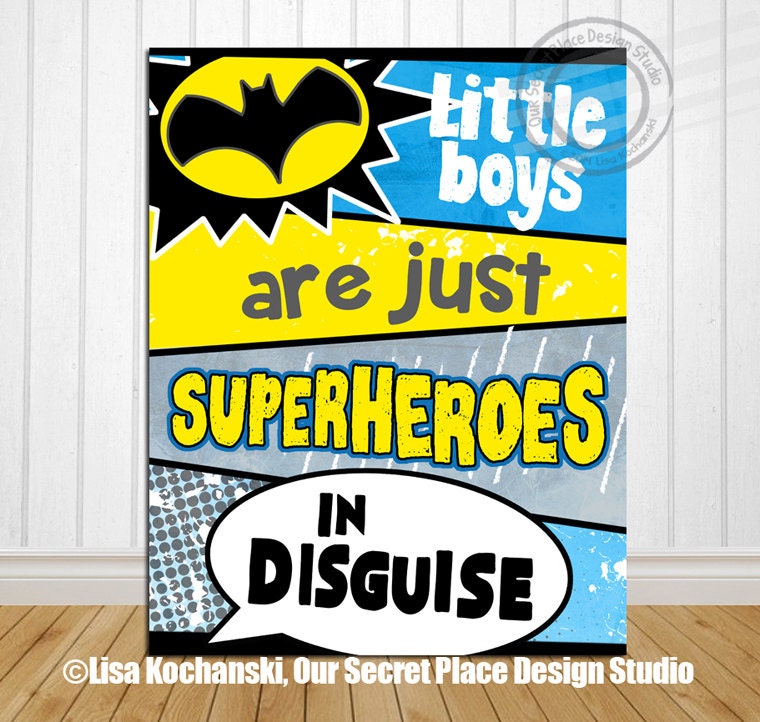PRINTABLE Superhero Wall Art Superhero Room by OurSecretPlace
