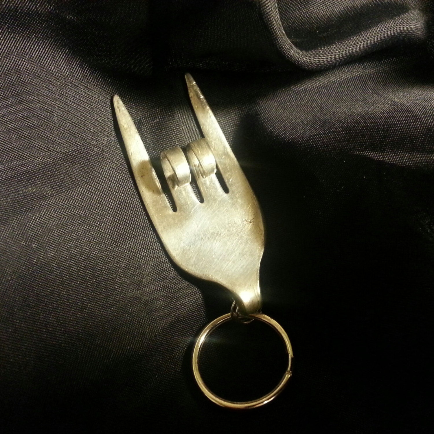 Devil Horns/Heavy Metal Fork Keychain