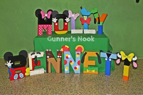 Mickey Mouse Clubhouse Character Letter Art by GunnersNook on Etsy