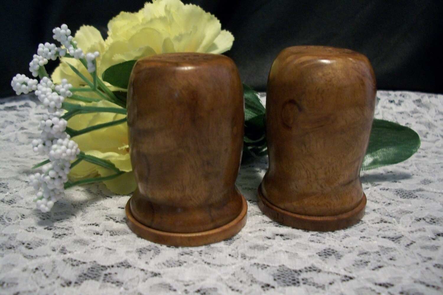 Wooden Salt and Pepper Shakers Maple Wood by GrammysTreasuresBox