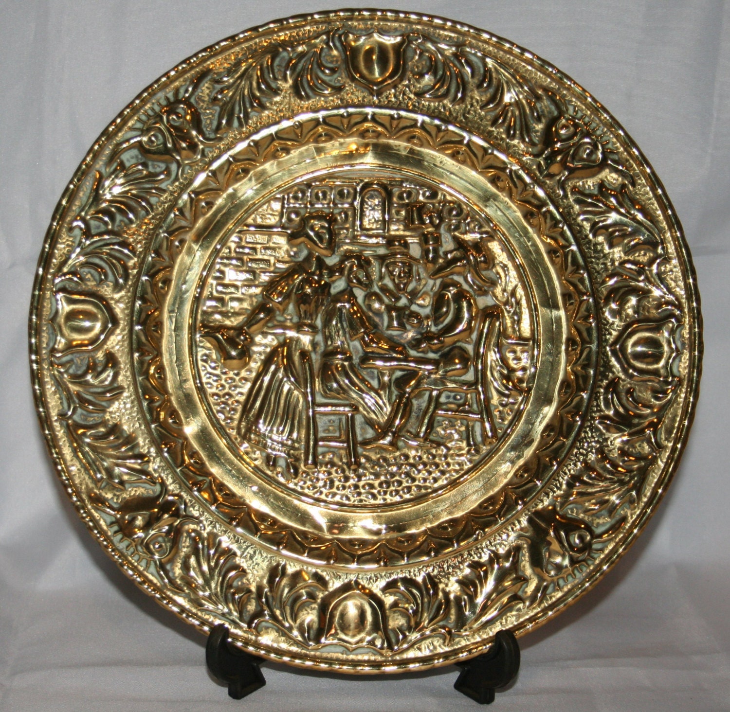 Stunning Small Brass Wall Plate /