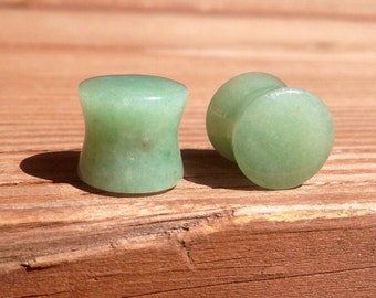 BACK IN STOCK! Jade Aventurine Stone Plugs 8g 6g 4g 2g 0g 00g 1/2" 12mm