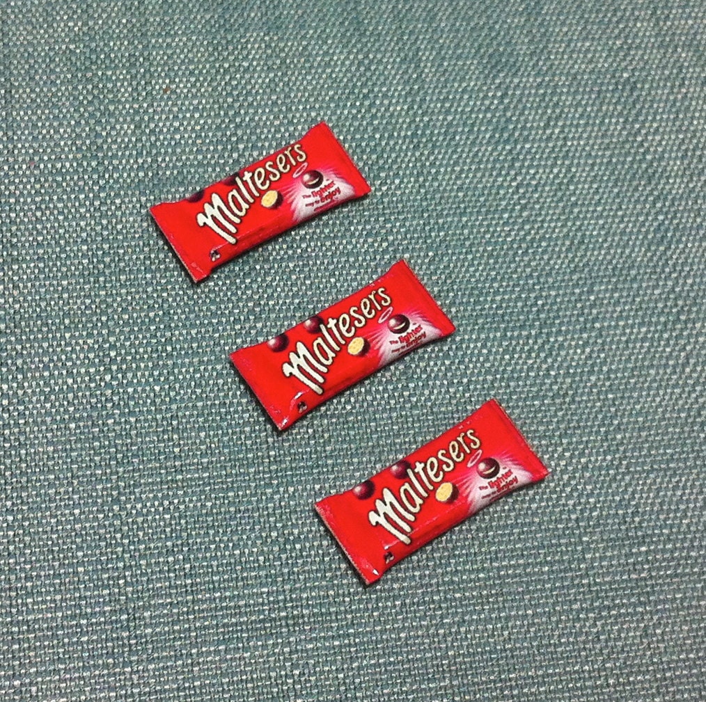 3 Chocolate Bars Pack Packet Miniature Clay Fimo Food Supply
