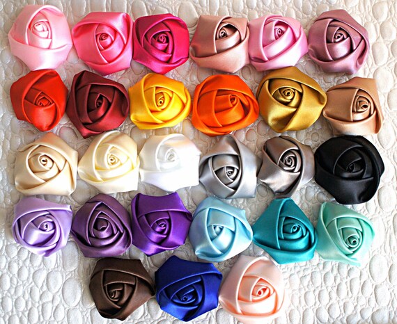 YOU PICK COLORS Mini Satin Roses 1.5 Petite by LulisSupplyShop