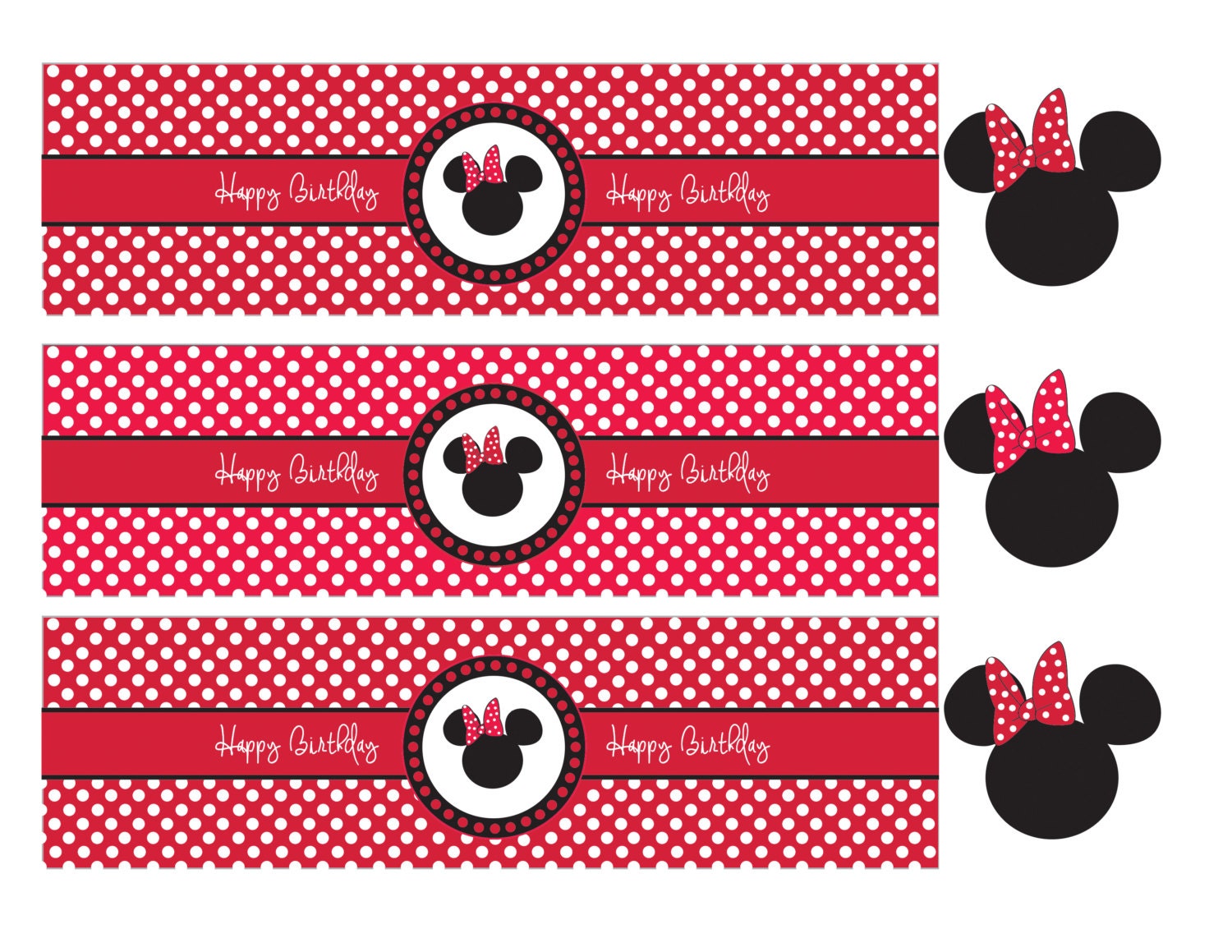 Minnie Mouse Water Bottle Labels Template