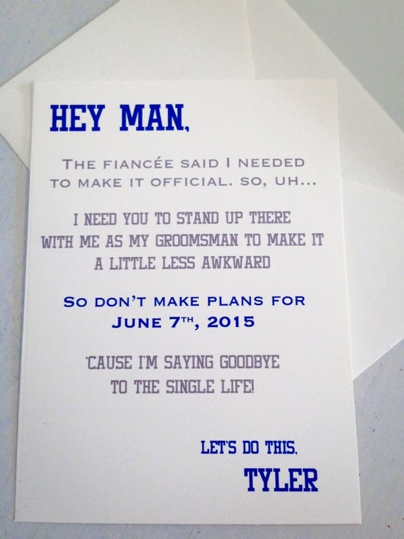 Groomsman Wedding Invite Card Will You Be My By Foreverymomentco 0480