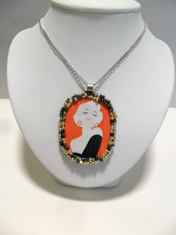 Marilyn Monroe necklace Marilyn Monroe jewelry Super by Doreeenka