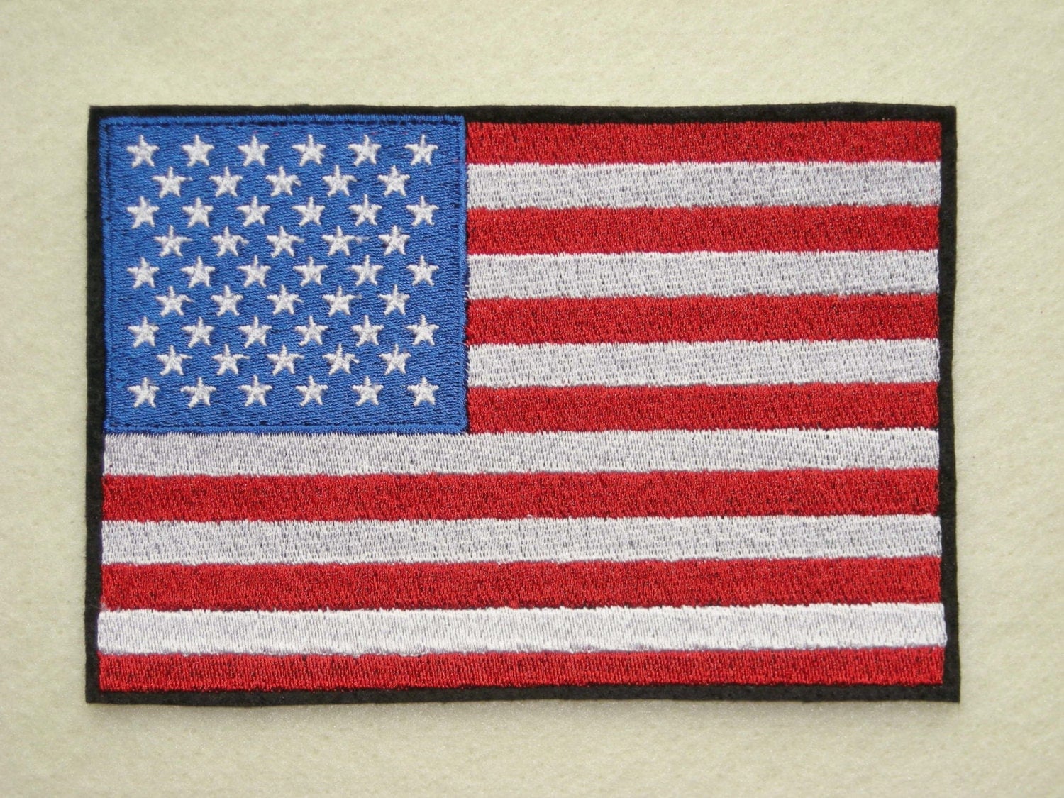 American Flag Iron On Patch USA Embroidered Patch Large 6