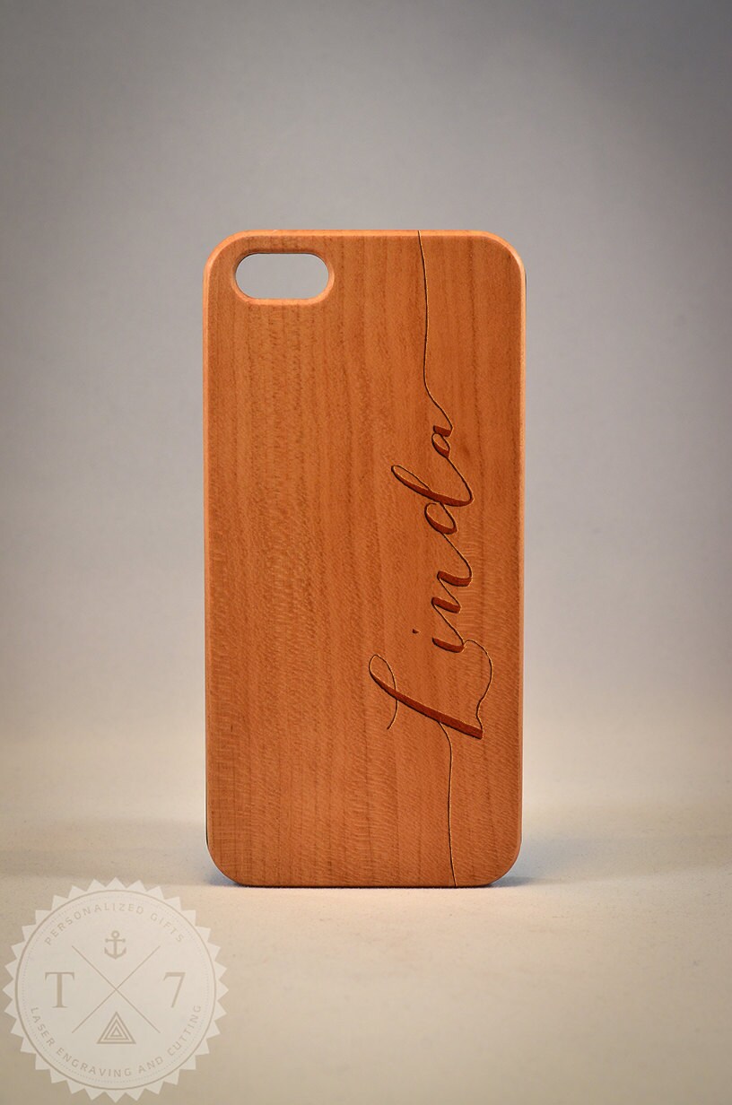 Personalized Name Laser engraved Wood case for iPhone 5 5s 6