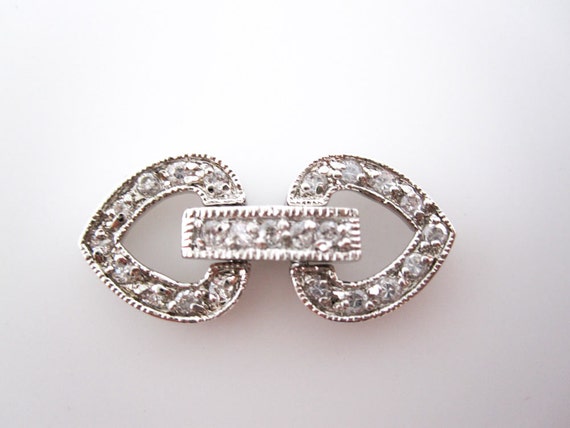 Clasp, Fold Over Clasp, 18K White Gold Plated Clasp, Fold Over Brass ...