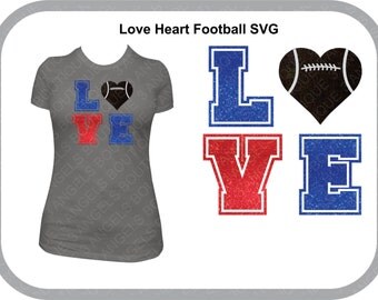 Love Heart Football SVG Cutter Design INSTANT DOWNLOAD