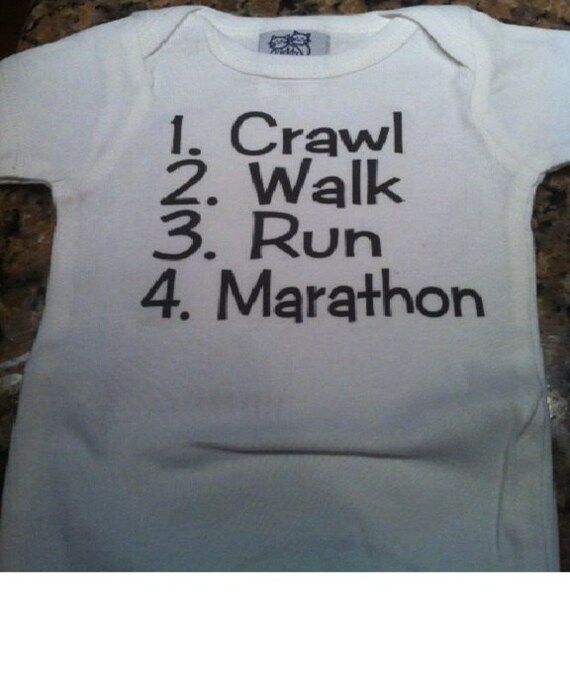 baby runner Marathon shirt running baby clothes infant one