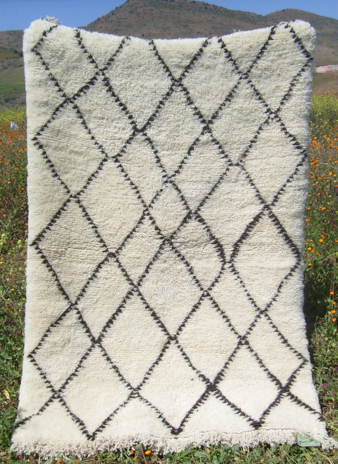 Genuine Beni Moroccan rug. Berber weave of the by AtlasWeavers