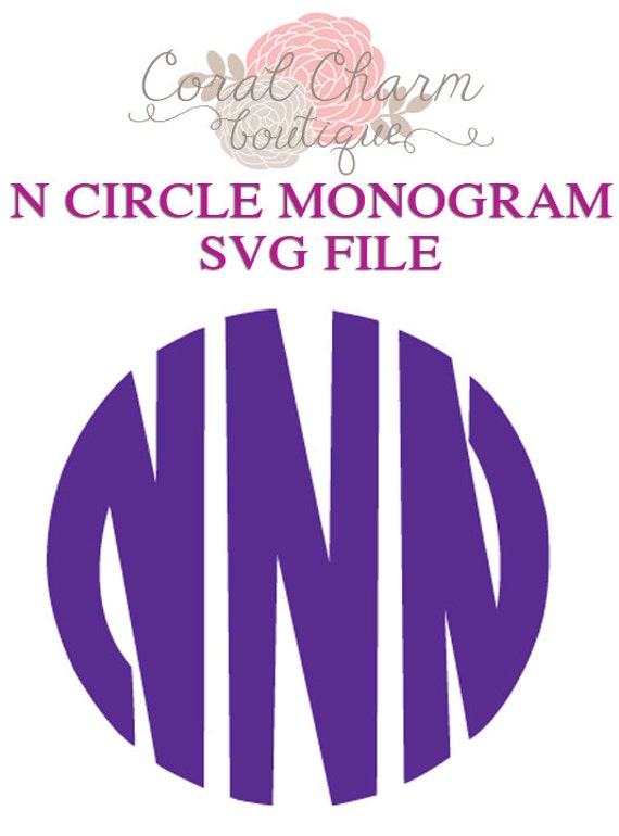 Download Items similar to Letter "N" Circle Monogram SVG file on Etsy