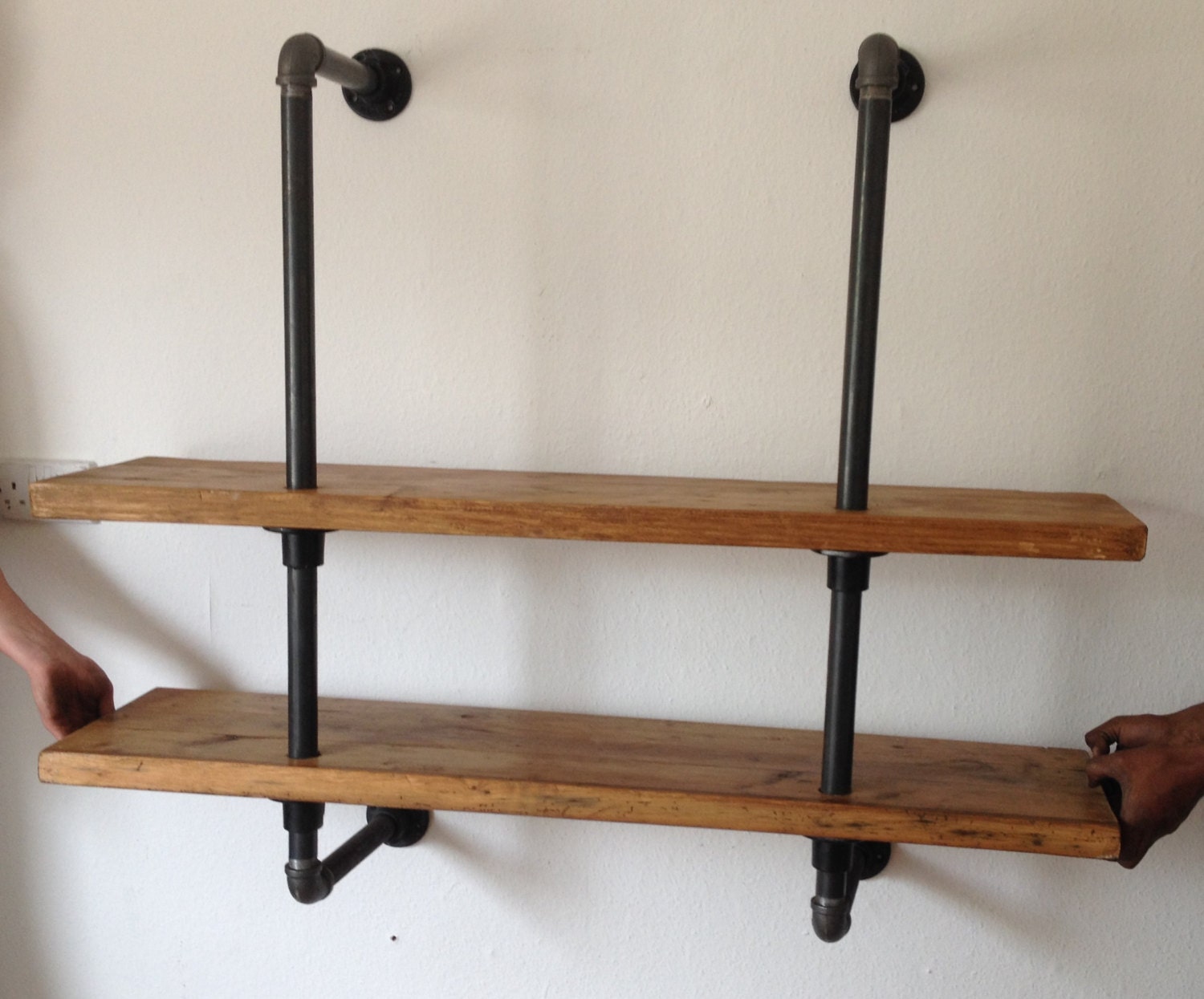 Vintage Industrial Reclaimed Gas Pipe Shelving Unit/ by breuhaus