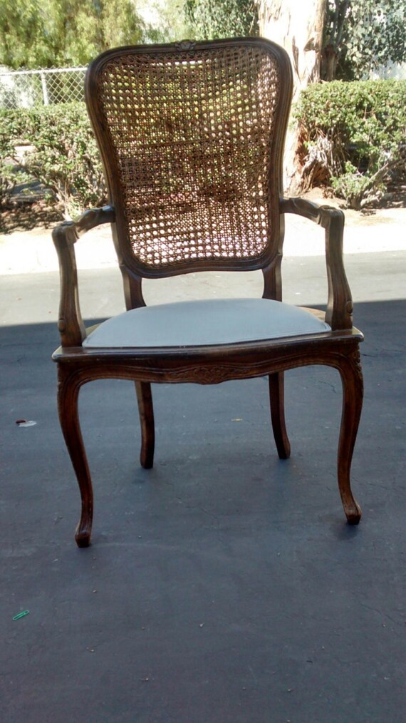 Antique French Provincial Cane Back Chair by ProvincialButFrench