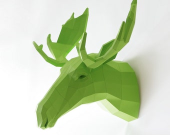 sweden papercraft moose trophy template fan papercraft moose fake trophy elk   wall trophy