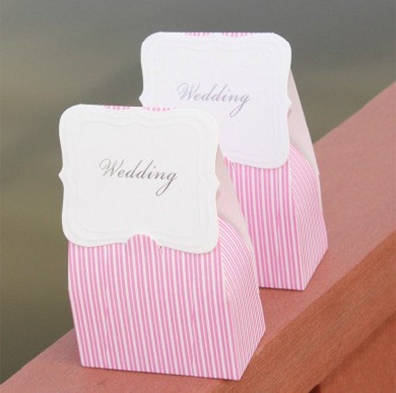 25 Pink White Stripe Favor Boxes,Wedding Favours Boxes,Bridal Shower Favor,Party Favor,Candy Box,Favor Container,Wedding Gift Box