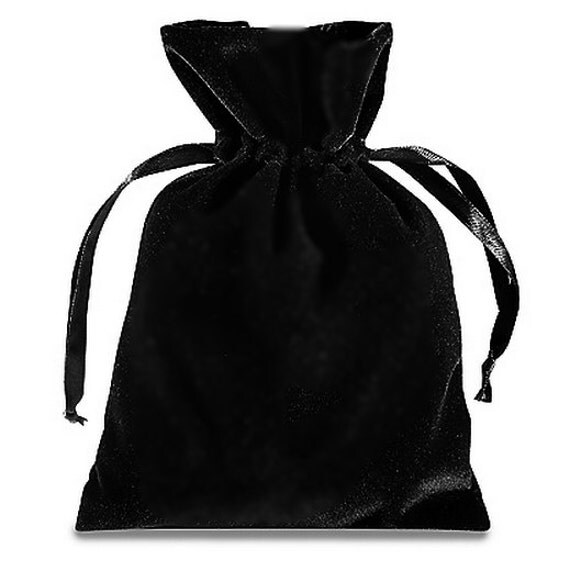 10 PCS Deluxe Plush Velvet Black Pouches by Jewelryandvintage