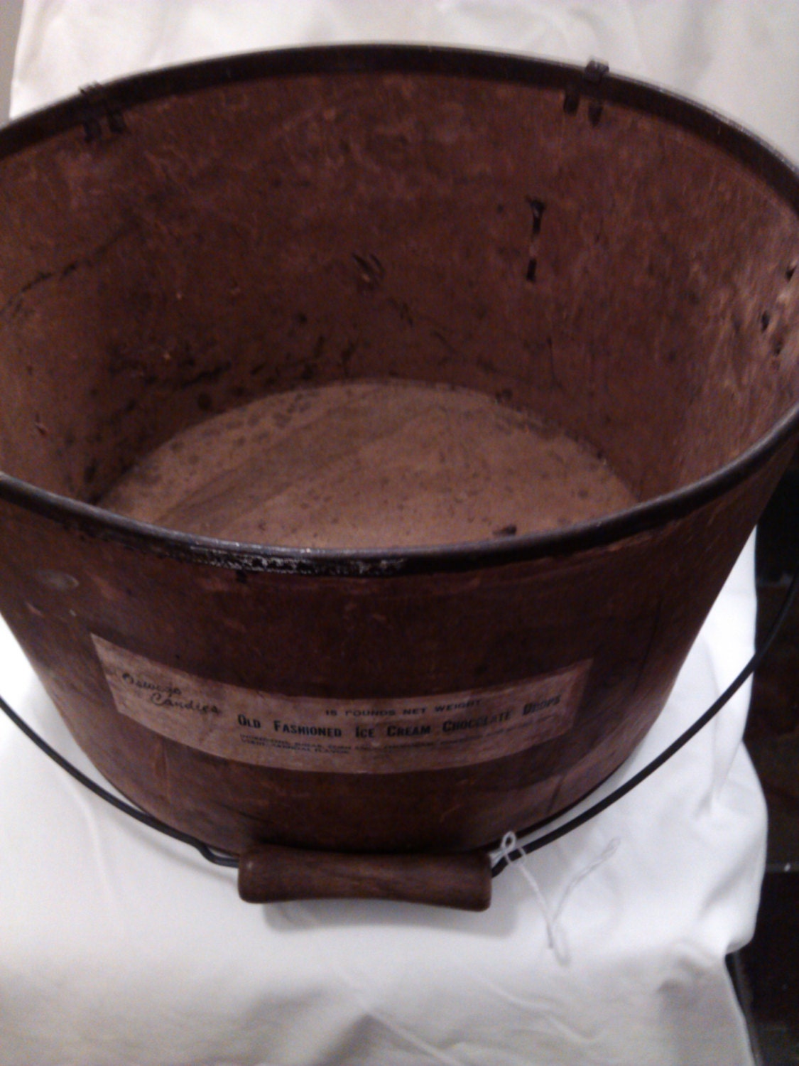 Rare vintge ice cream bucket. Once held Chocolate Ice Cream