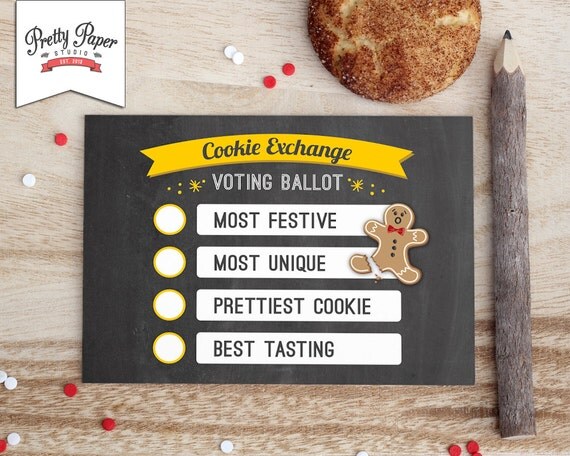 Holiday Cookie Exchange Voting Ballots // INSTANT DOWNLOAD