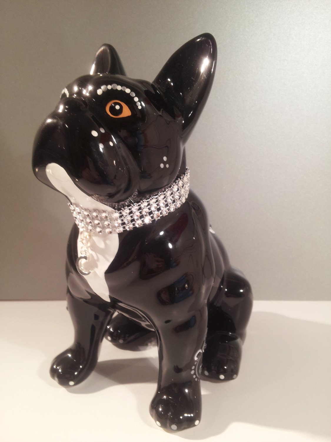 Statue French Bulldog ceramic Charly hand-painted