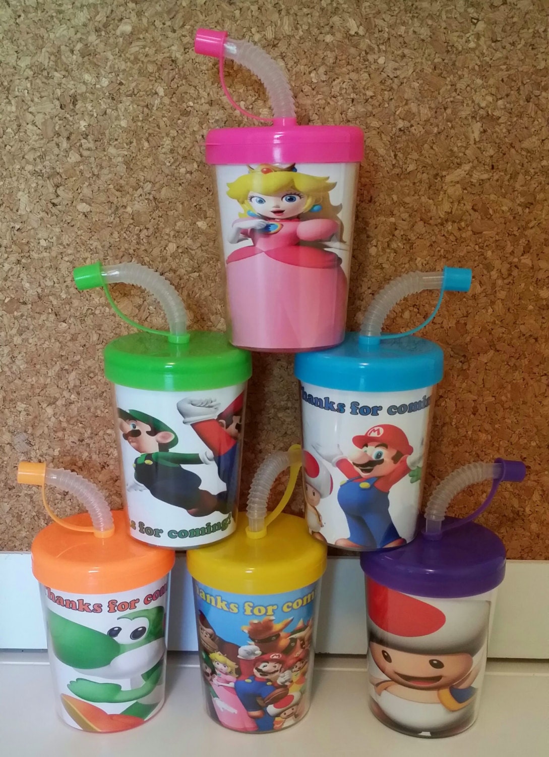 Super Mario Bros Personalized Birthday Do It by PartyFavorCups4u