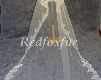 Light ivory Lace cathedral veil, wedding veil, lace bridal veil, wedding headpiece, cathedral wedding veil, the cathedral veil